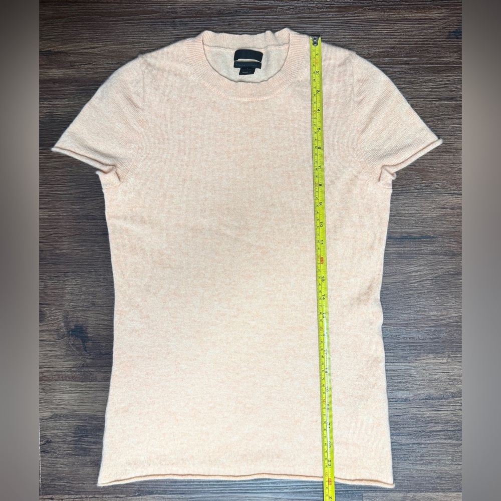 J. Crew 100% Cashmere Women's Peach Short Sleeve Tee - Picture 8 of 9